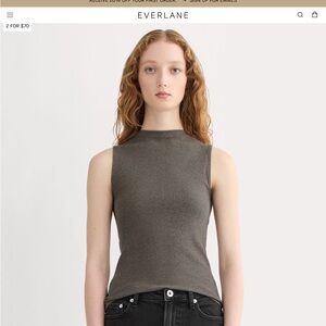 2x VGUC Everlane Luxe Rib Funnel Neck Tops, size S